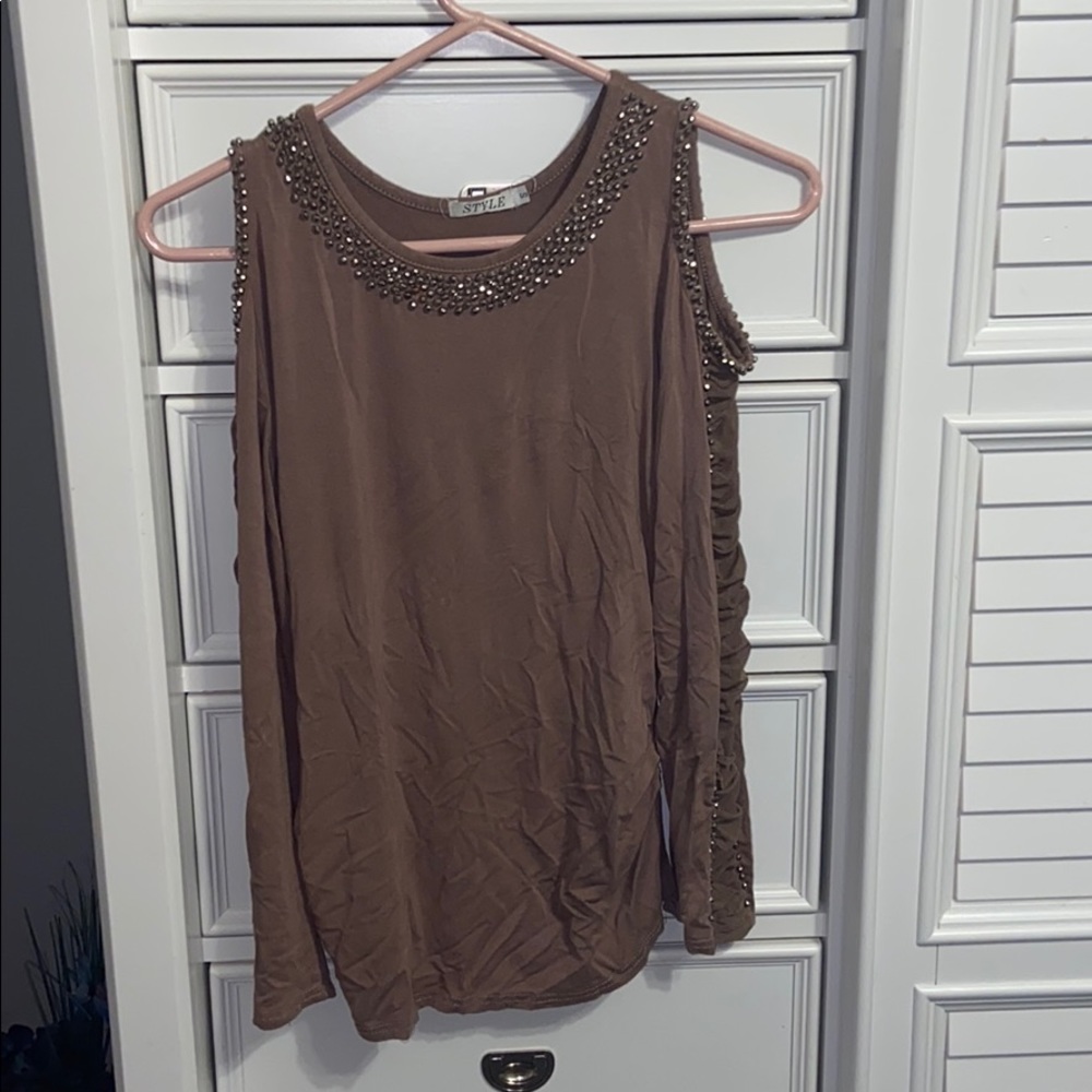 off the shoulder long sleeve shirt